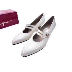 Salvatore Ferragamo White Heels